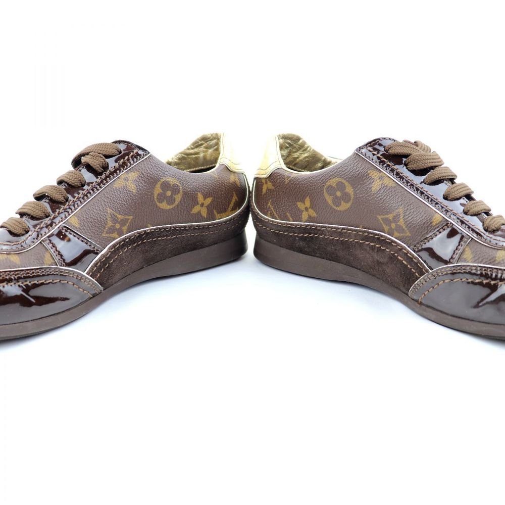 Louis Vuitton Monogram Low Cut Sneakers Women's Brown 36.5 Suede Leather x  Patent