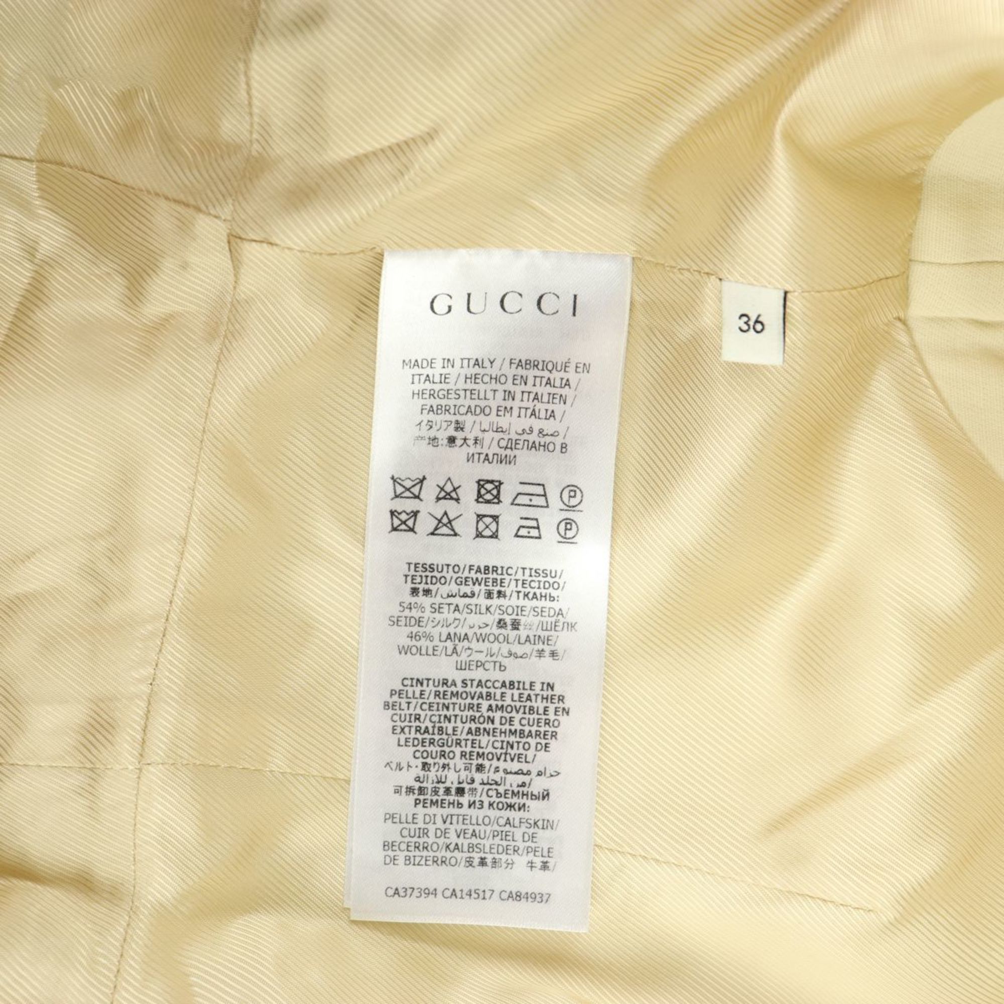 Gucci 20 Cruise Double G Caddy Silk Wool Long Vest Beige 36 Women's Dress
