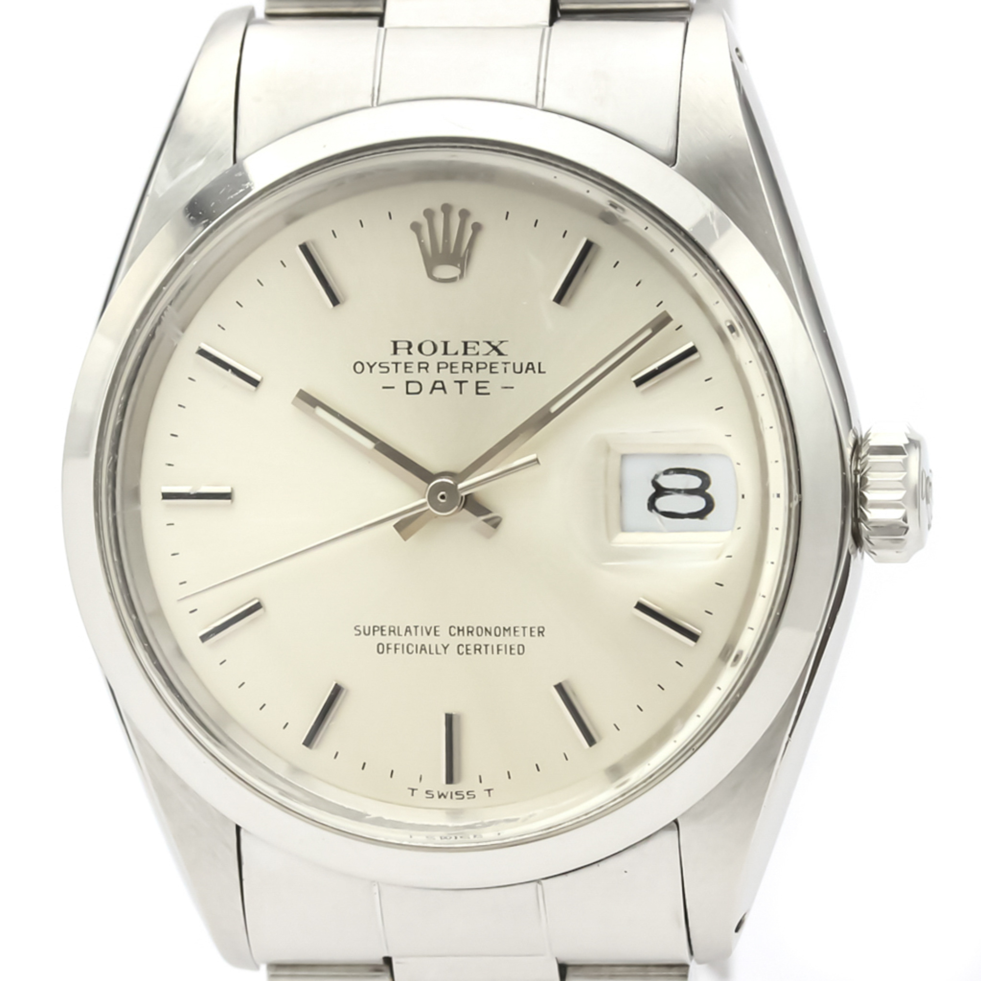 ROLEX Oyster Perpetual Date 1500 Steel Automatic Mens Watch