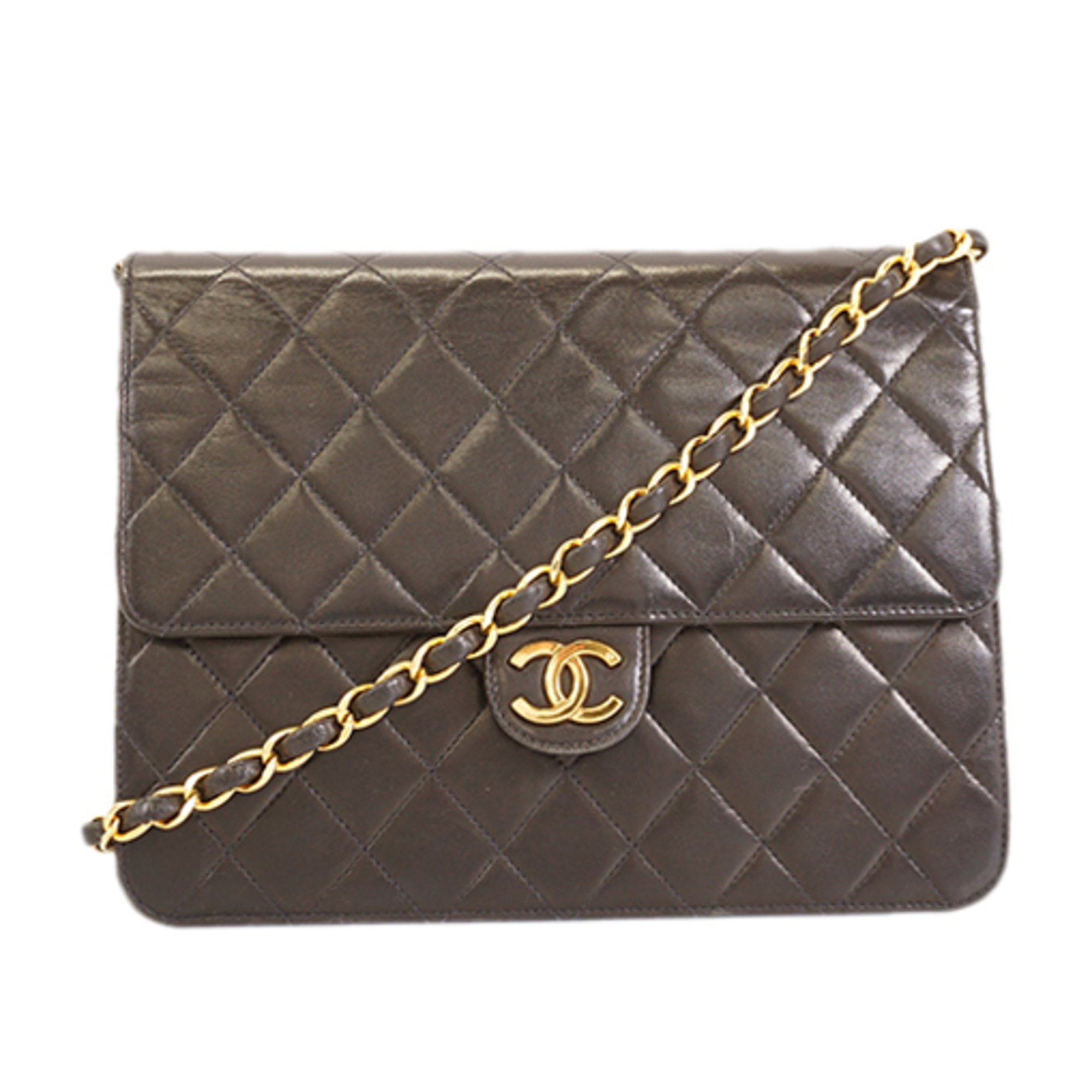 Auth Chanel Matelasse Single Chain Women's Leather Shoulder Bag