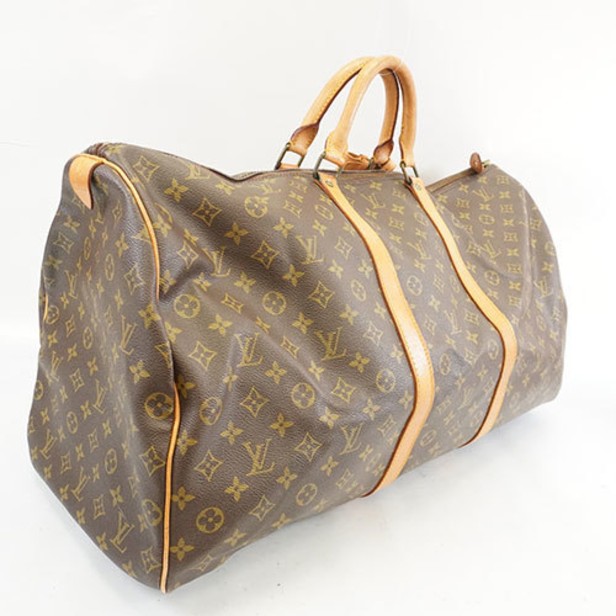 Louis Vuitton Monogram M41422 Men Women Unisex Boston Bag Brown