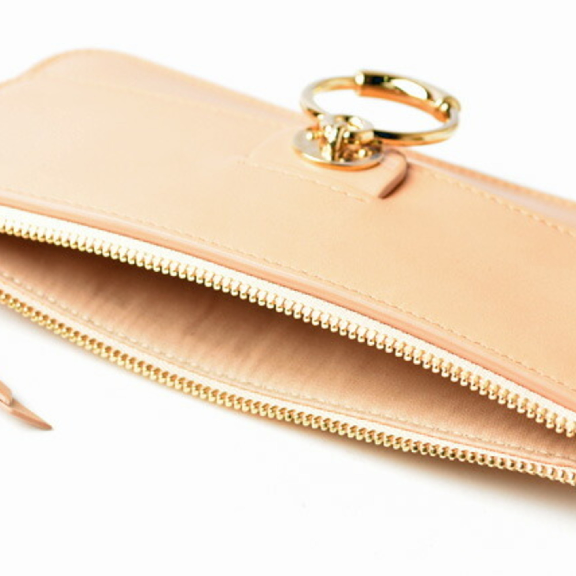 Chloe Wallet Multi Pouch Slim Zip Long Smartphone Case TESS Ladies Leather Beige