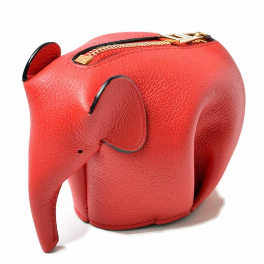 Loewe Coin Case Accessory Mini Pouch Elephant Charm Rouge | eLADY