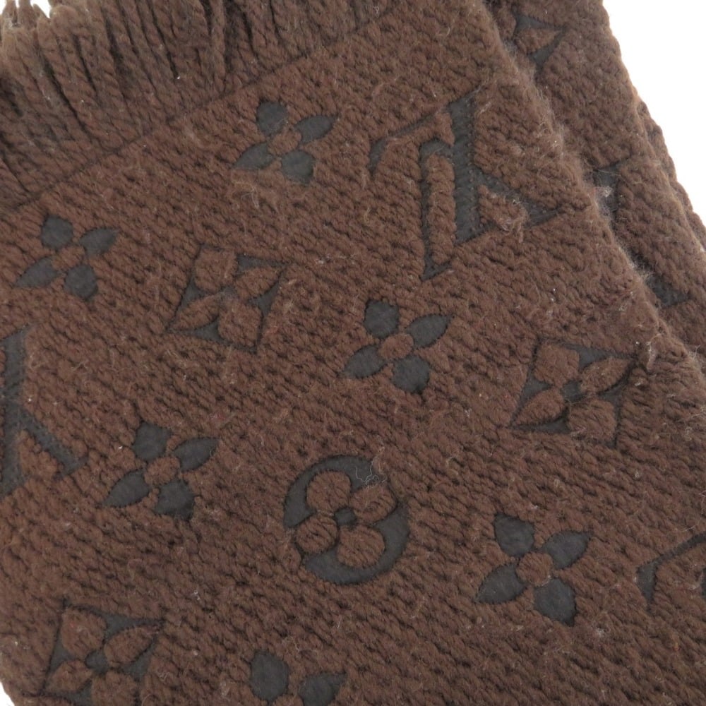 Louis Vuitton Monogram Escharpemania Muffler 413287 Brown Wool Cashmere  Women's LOUIS VUITTON