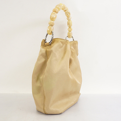 Auth Christian Dior Handbag Handbag Women's Nylon Handbag Beige