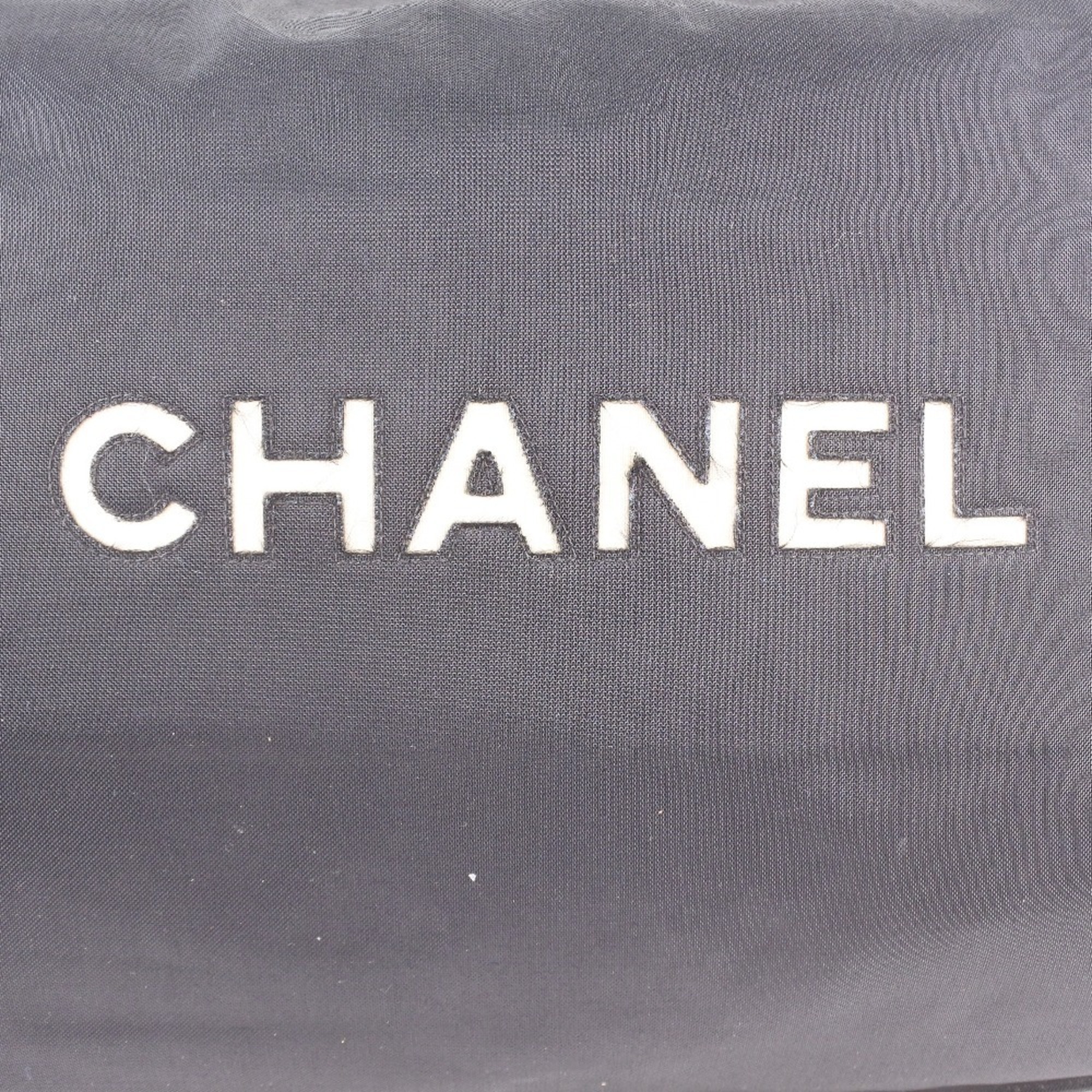 CHANEL Chanel Chain Coco Mark Nylon Black Women's Tote Bag
