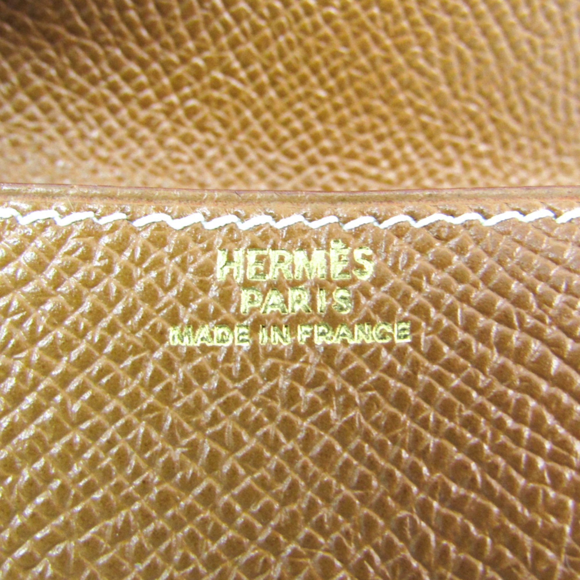 Hermes LE 24 Unisex Epsom Leather Coin Purse/coin Case Gold