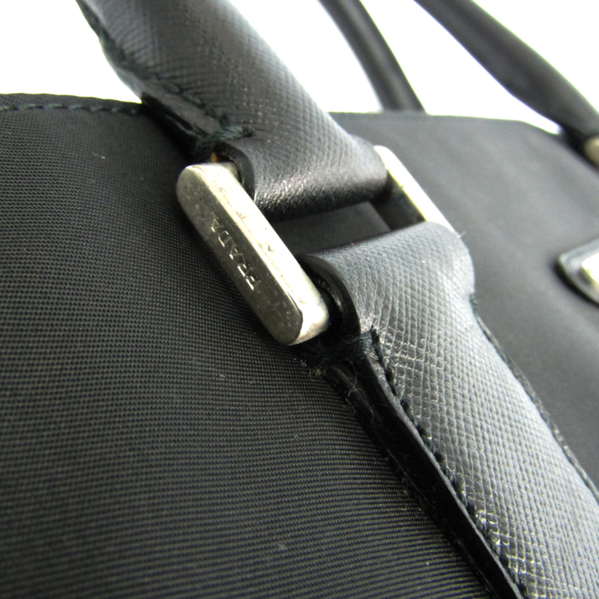 Prada Men's Nylon,Saffiano Tote Bag Black