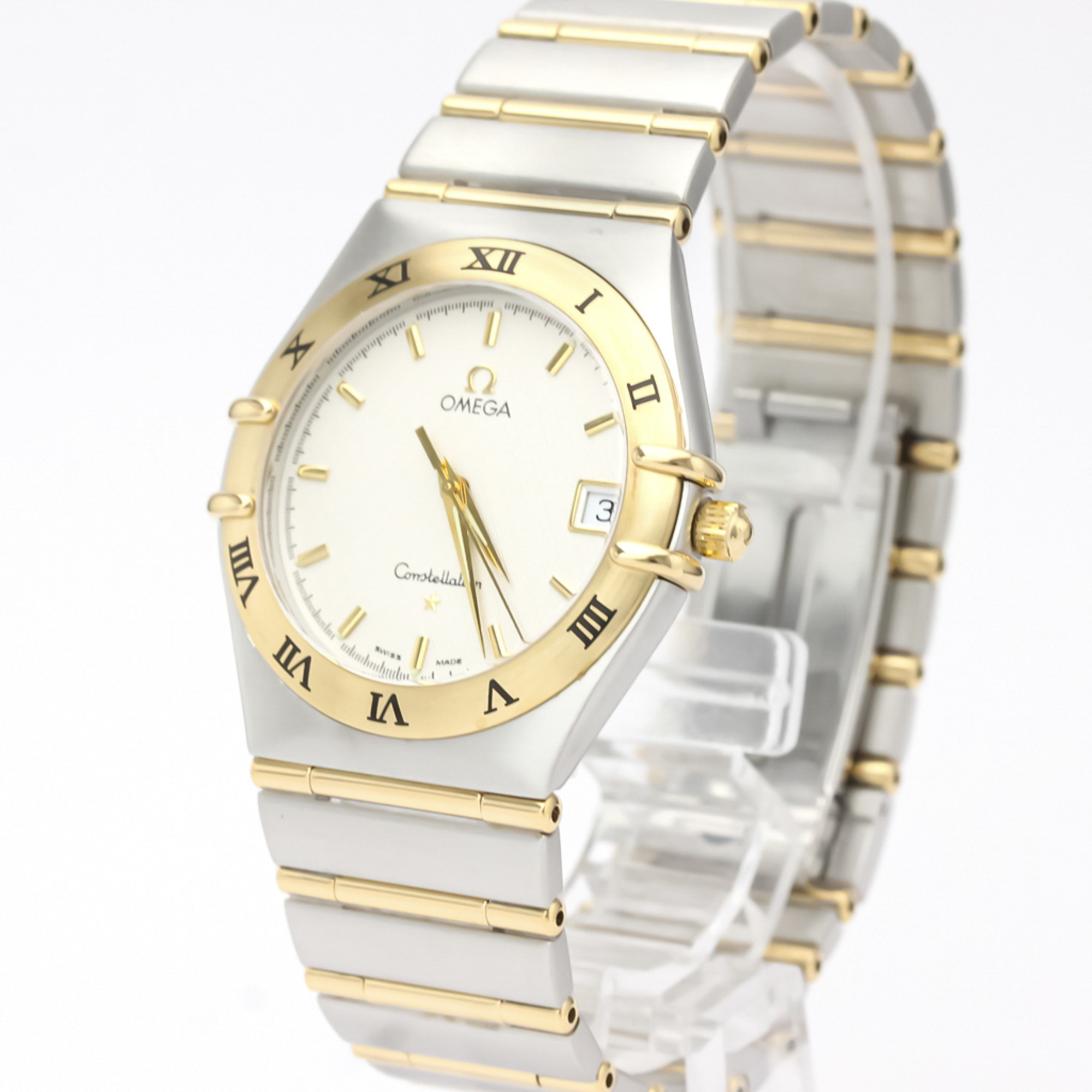 OMEGA Constellation 18K Gold Steel Quartz Mens Watch 1212.30