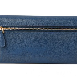 Prada wallet PRADA long 1MH132 BLUETTE blue SAFFIANO FIOCCO embossed leather
