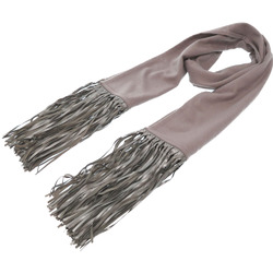 Silver Grey Checked Fringed Square Scarf