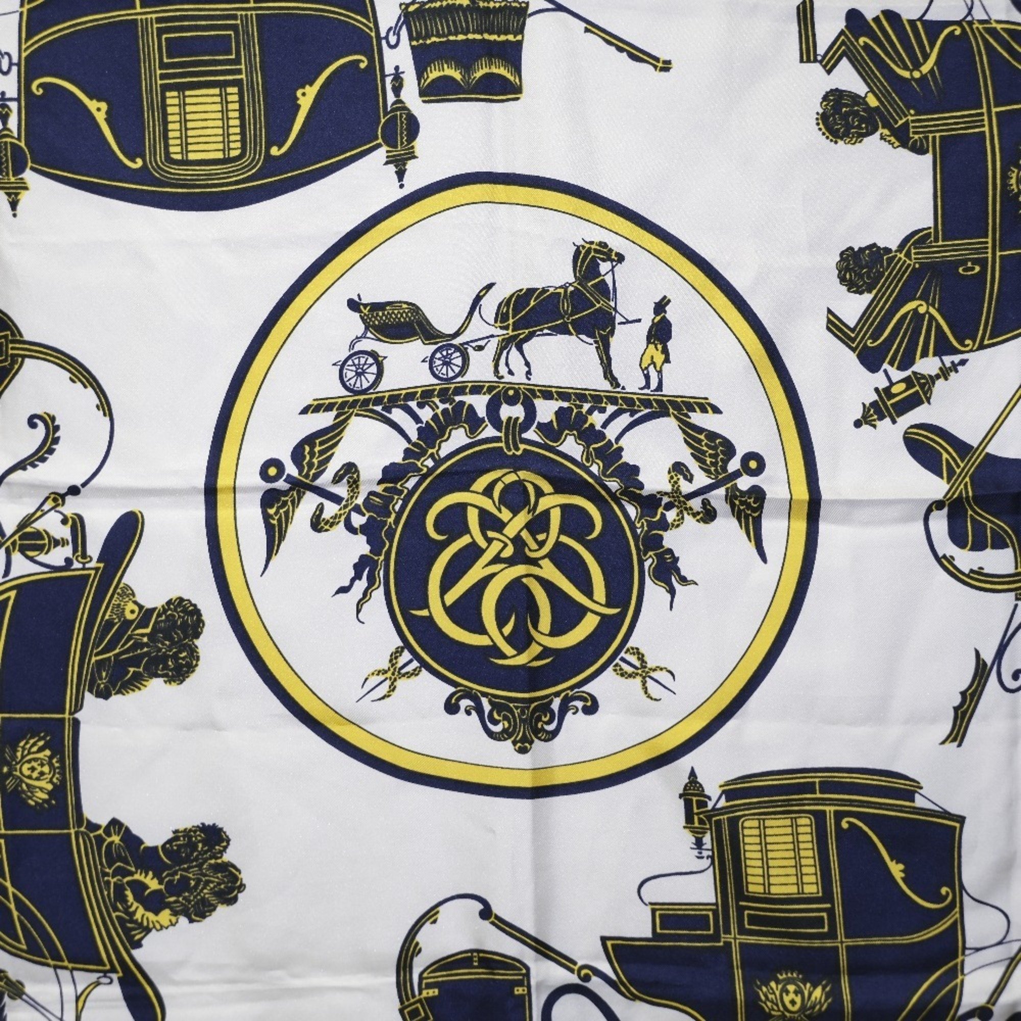 HERMES Hermes Scarf Carre 90 Silk Yellow Ladies