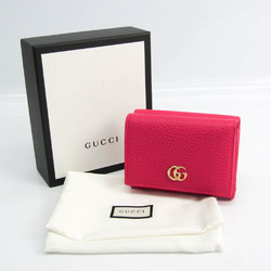 Gucci GG Marmont 474746 Women's Leather Wallet (tri-fold) Pink