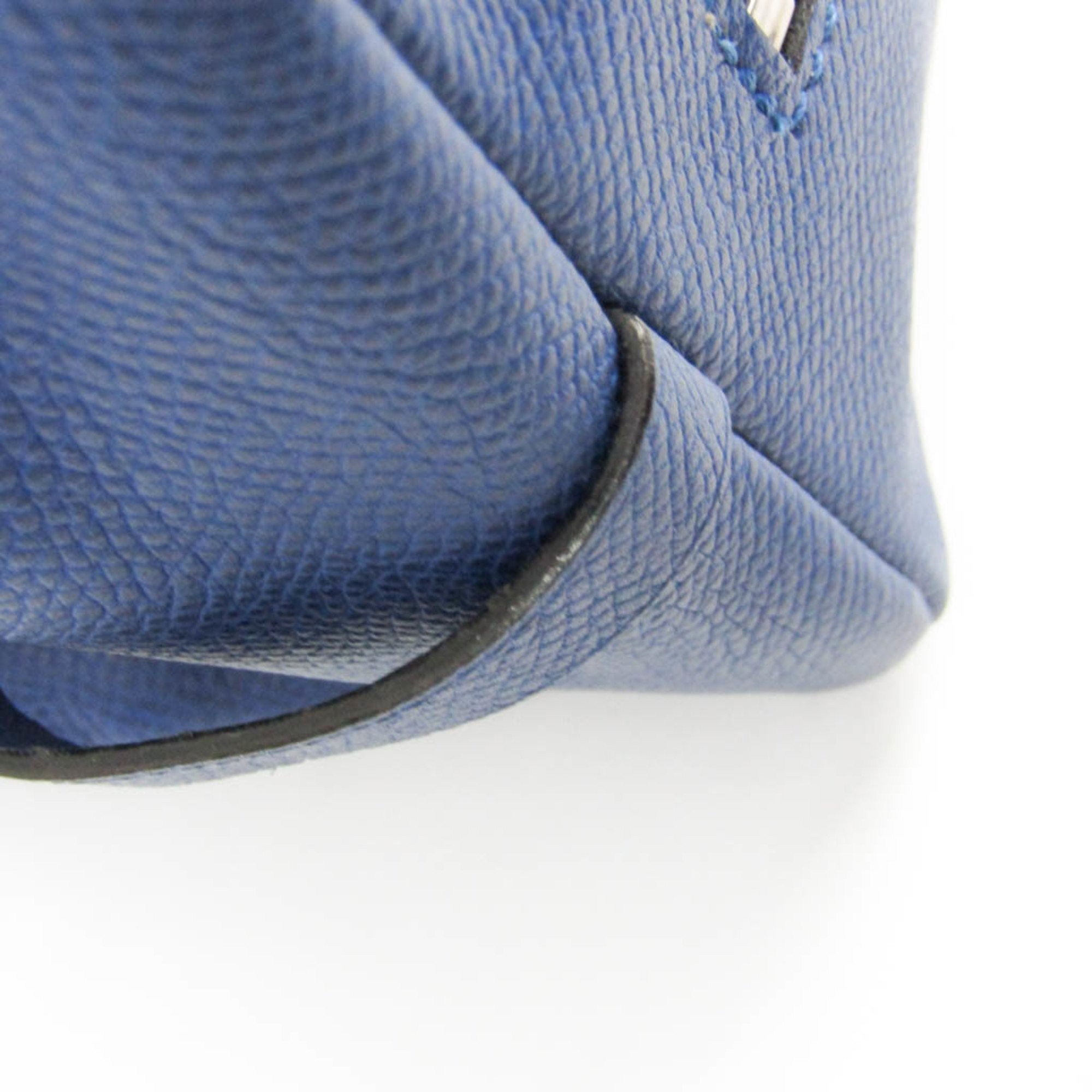 Valextra Large Beauty Case V6A68 Unisex Leather Clutch Bag,Pouch Royal Blue