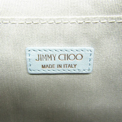 Jimmy Choo ZENA Women's Leather Clutch Bag Light Blue