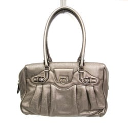 Salvatore Ferragamo Gancini DY21 6880 Women's Leather Handbag Bronze