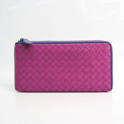 Bottega Veneta Intrecciato Women's Leather Long Wallet (bi-fold) Pink,Purple