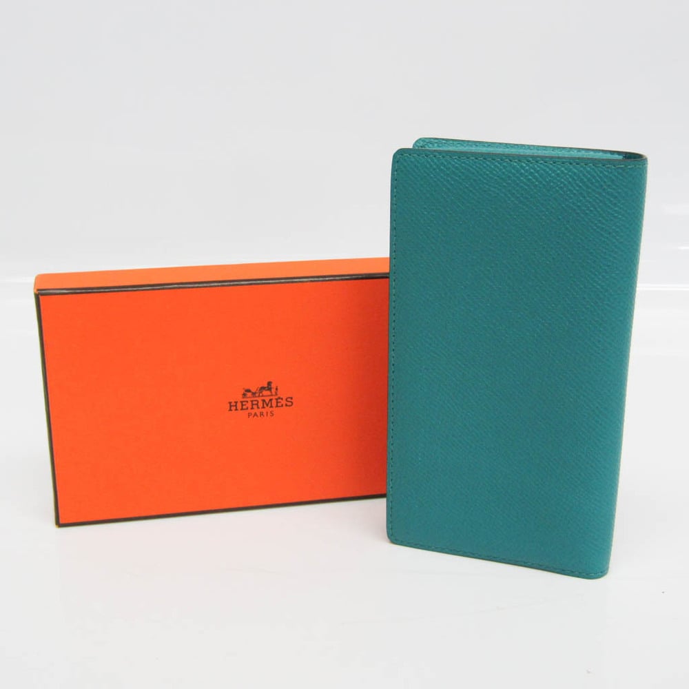 Hermes Epsom Leather Phone Flip Case Blue Paon Etui Smart Classic