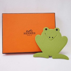 HERMES Hermes Pika Book Frog Bookmark Bookmarker Ladies Green Goat