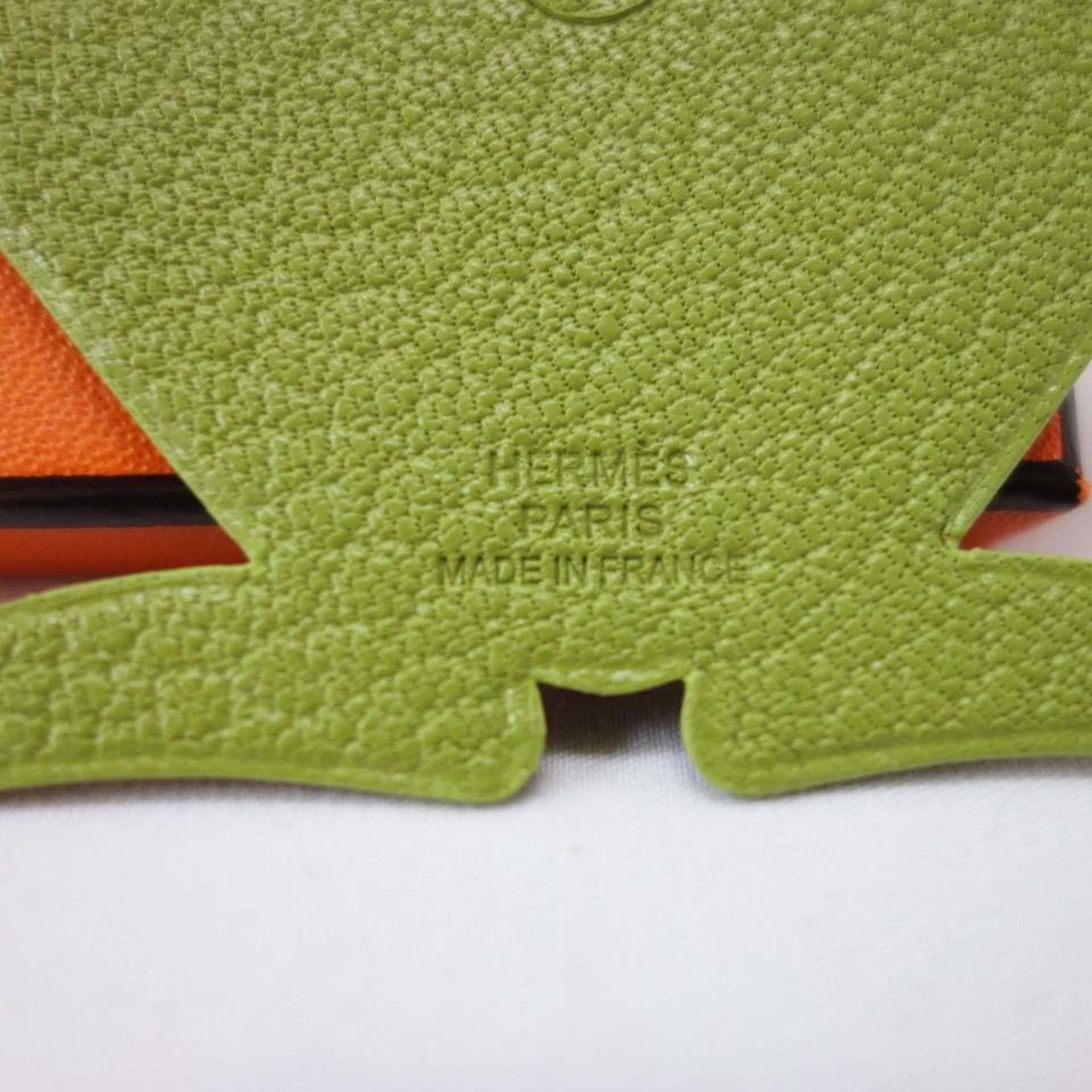 HERMES Hermes Pika Book Frog Bookmark Bookmarker Ladies Green Goat