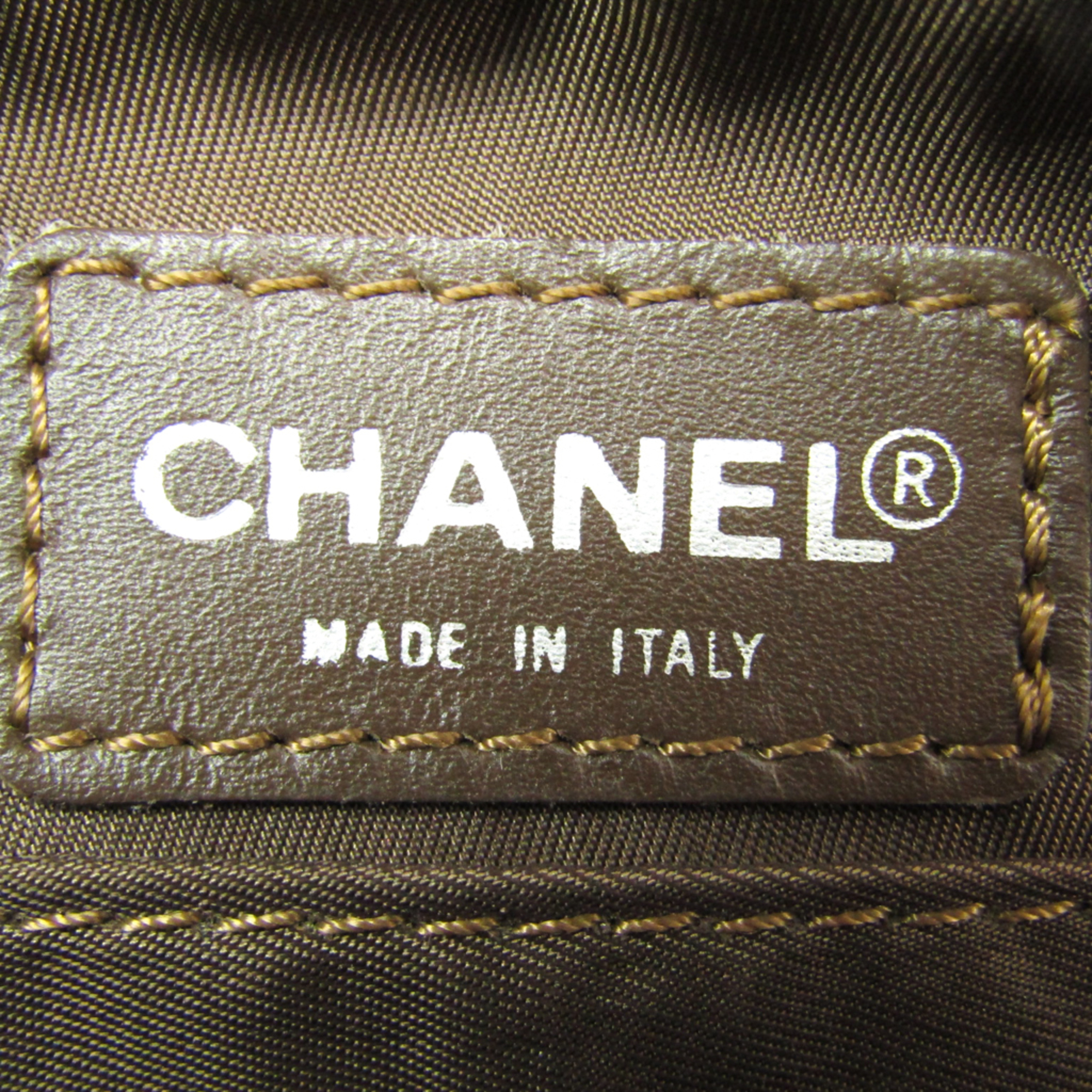 Chanel New Travel Line A17682 Women's Nylon,Leather Pouch Khaki
