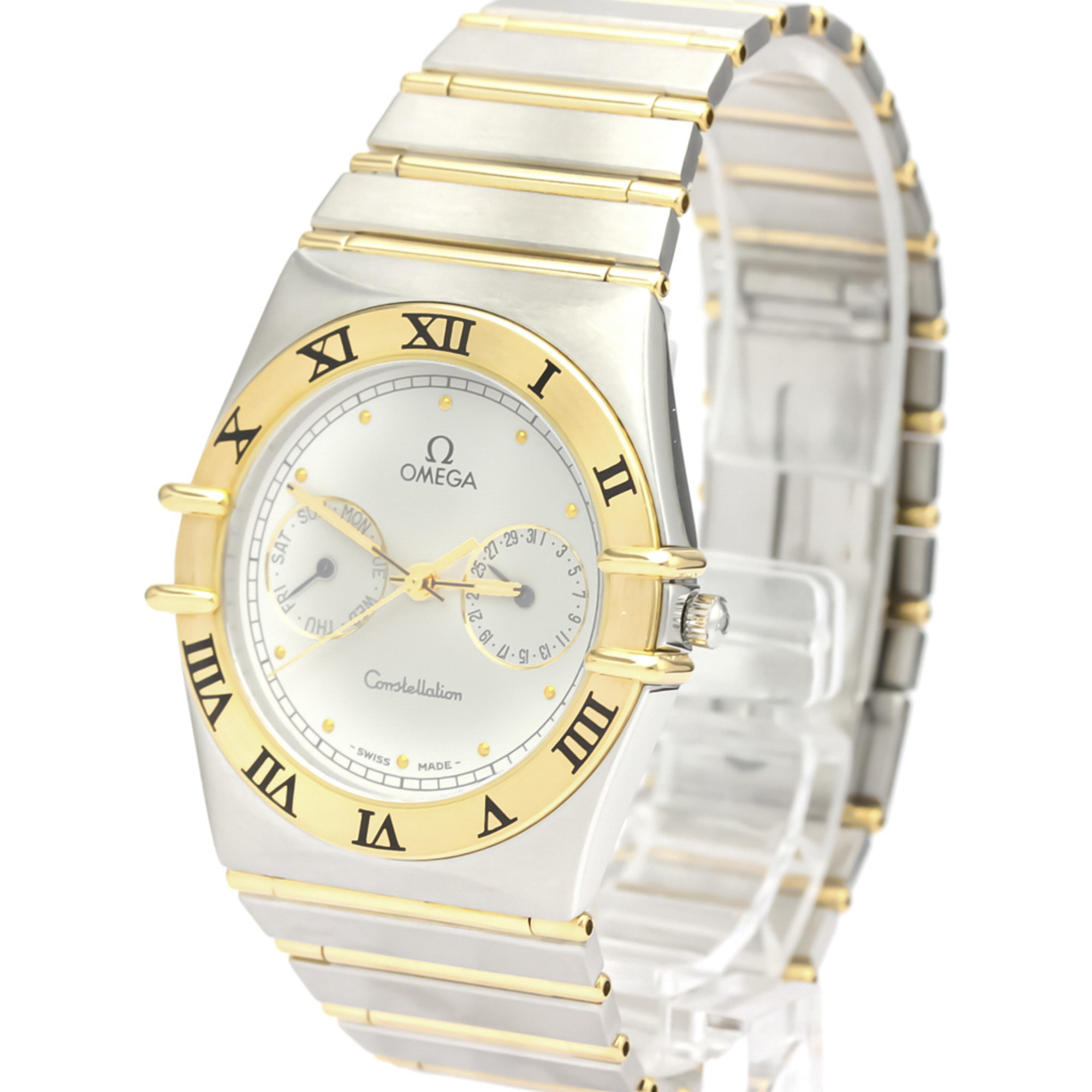 Omega Quartz Stainless Steel,Yellow Gold (18K) Men's Dress Watch 396.1070