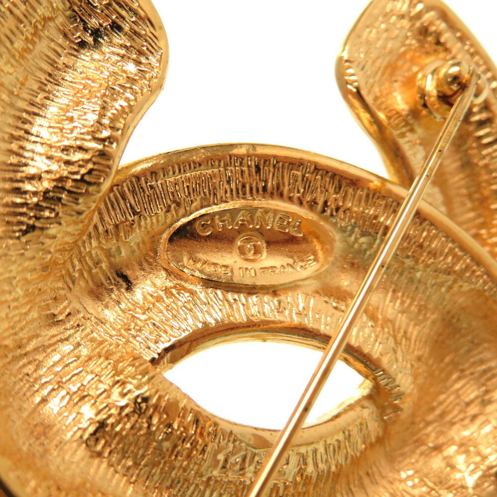 Chanel Color Stone Coco Mark Vintage Gold Brooch Accessories