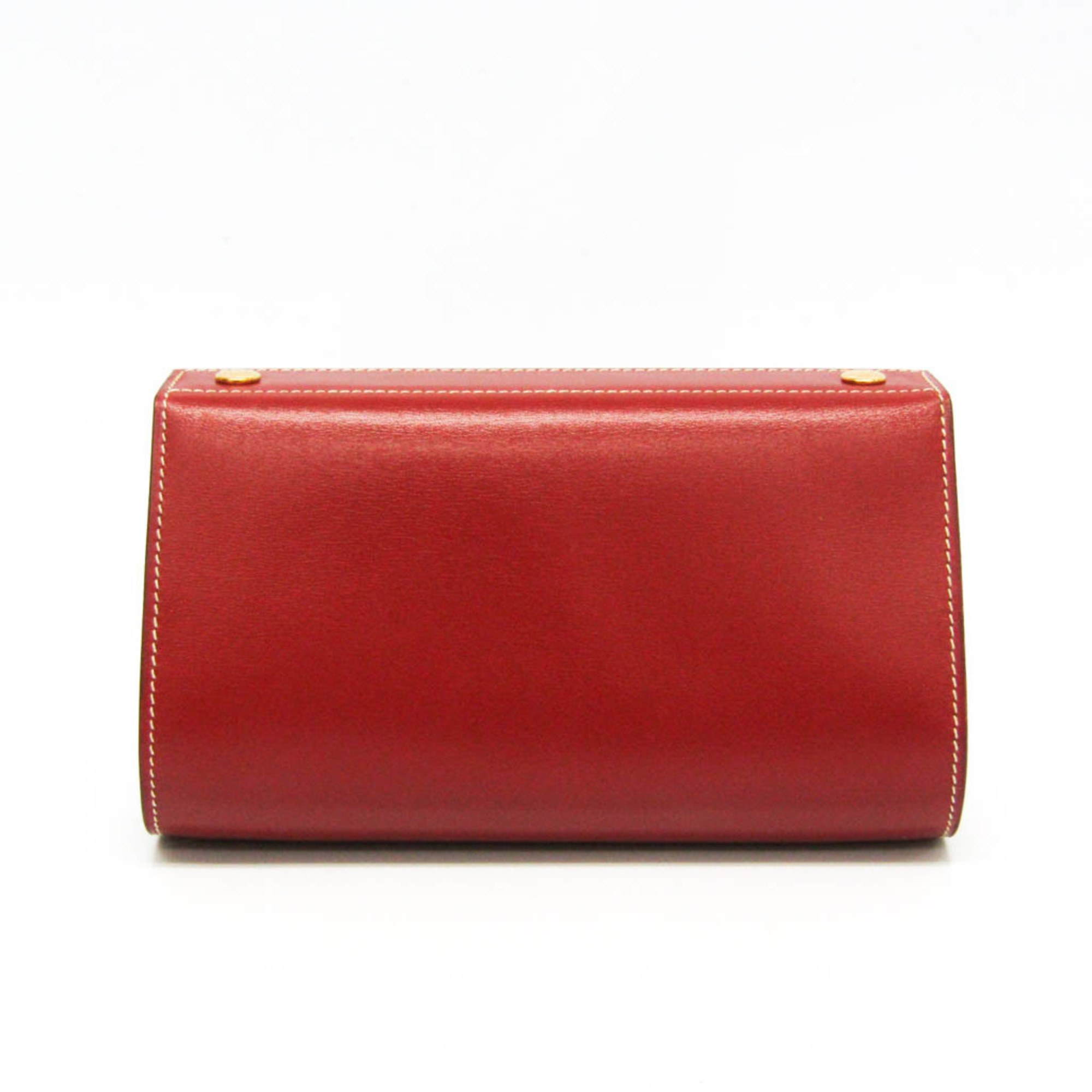 Hermes Karo PM Women s Box Calf Leather Pouch Red Brown eLADY Globazone