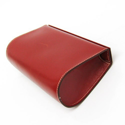 Hermes Karo PM Women's Box Calf Leather Pouch Red Brown