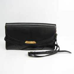 Burberry Women's Leather Clutch Bag,Shoulder Bag Black