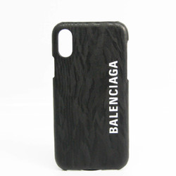 Balenciaga Leather Phone Skin For Phone X Black,White Logo 585828