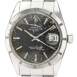 ROLEX Oyster Perpetual Date 1501 Engine Turned bezel Automatic Watch
