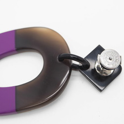 Hermes Buffalo Horn Earrings Brown Purple