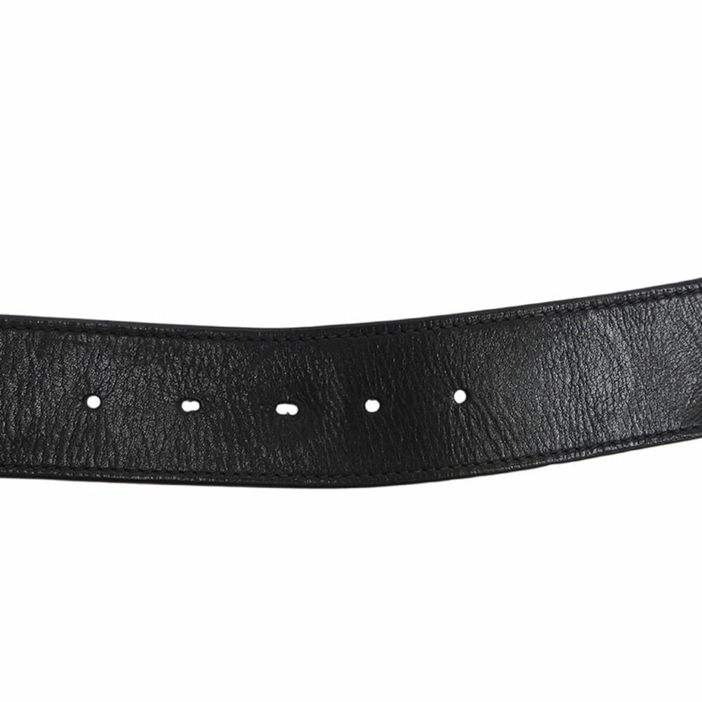 Louis Vuitton black leather belt. Chrome - Lot 398 - MJV Soudant
