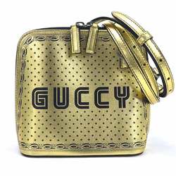 Gucci GUCCI Shoulder Bag GUCCY SEGA Print Mini Gold Leather Ladies 511189