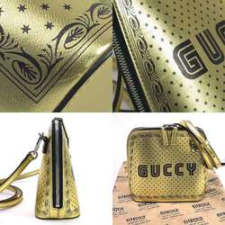 Gucci GUCCI Shoulder Bag GUCCY SEGA Print Mini Gold Leather Ladies 511189