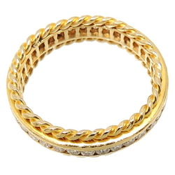 Tiffany K18YG K18WG Diamond Ladies Ring K18 Yellow Gold 