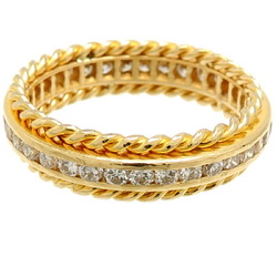 Tiffany K18YG K18WG Diamond Ladies Ring K18 Yellow Gold 