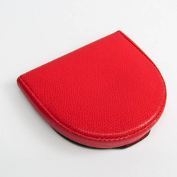 Valextra Unisex Leather Coin Purse/coin Case Red Color
