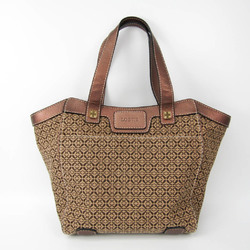 Loewe Anagram Total Pattern Women's Leather,Canvas Tote Bag Beige,Bronze,Dark Brown