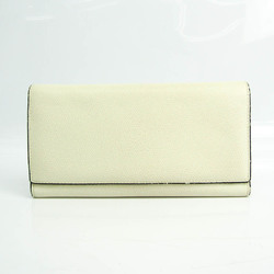 Valextra Unisex Leather Long Wallet (bi-fold) Cream