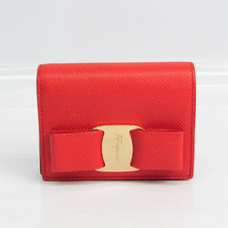 Salvatore Ferragamo Vara Ribbon JL-22 D515 Women's Leather Wallet (bi-fold) Red Color