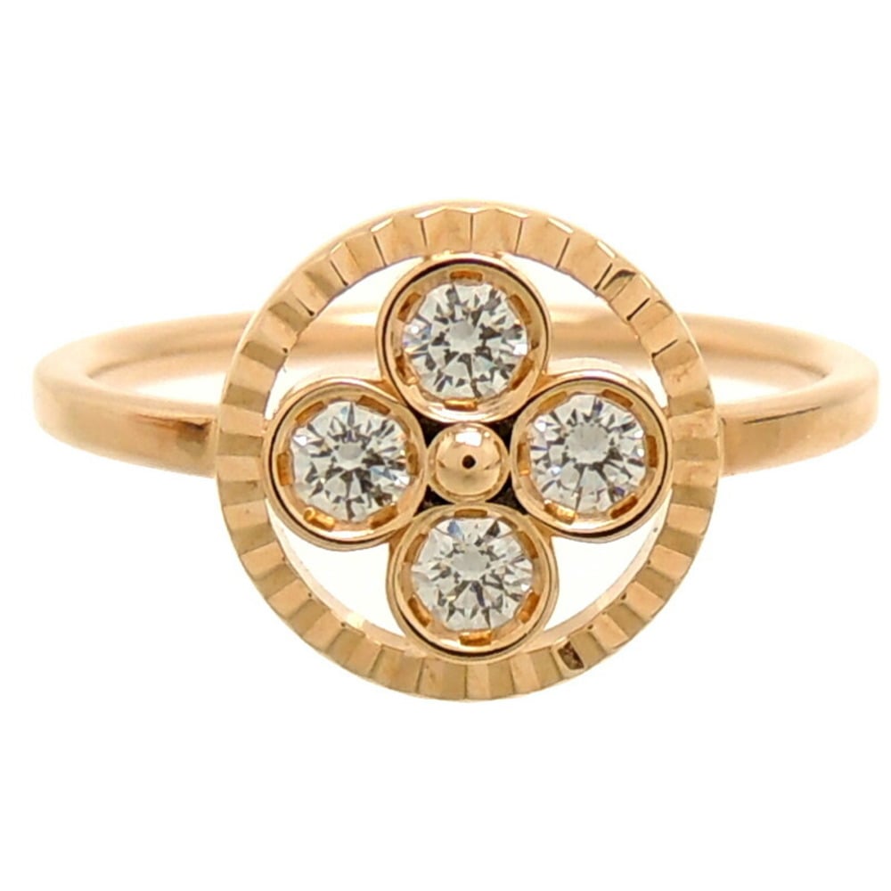 Louis Vuitton Blossom Open Ring, Pink Gold and Diamonds. Size 47