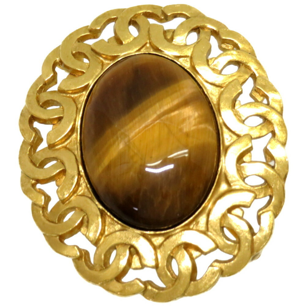 Chanel Cocomark Matelasse Brooch Gold Plated Ladies
