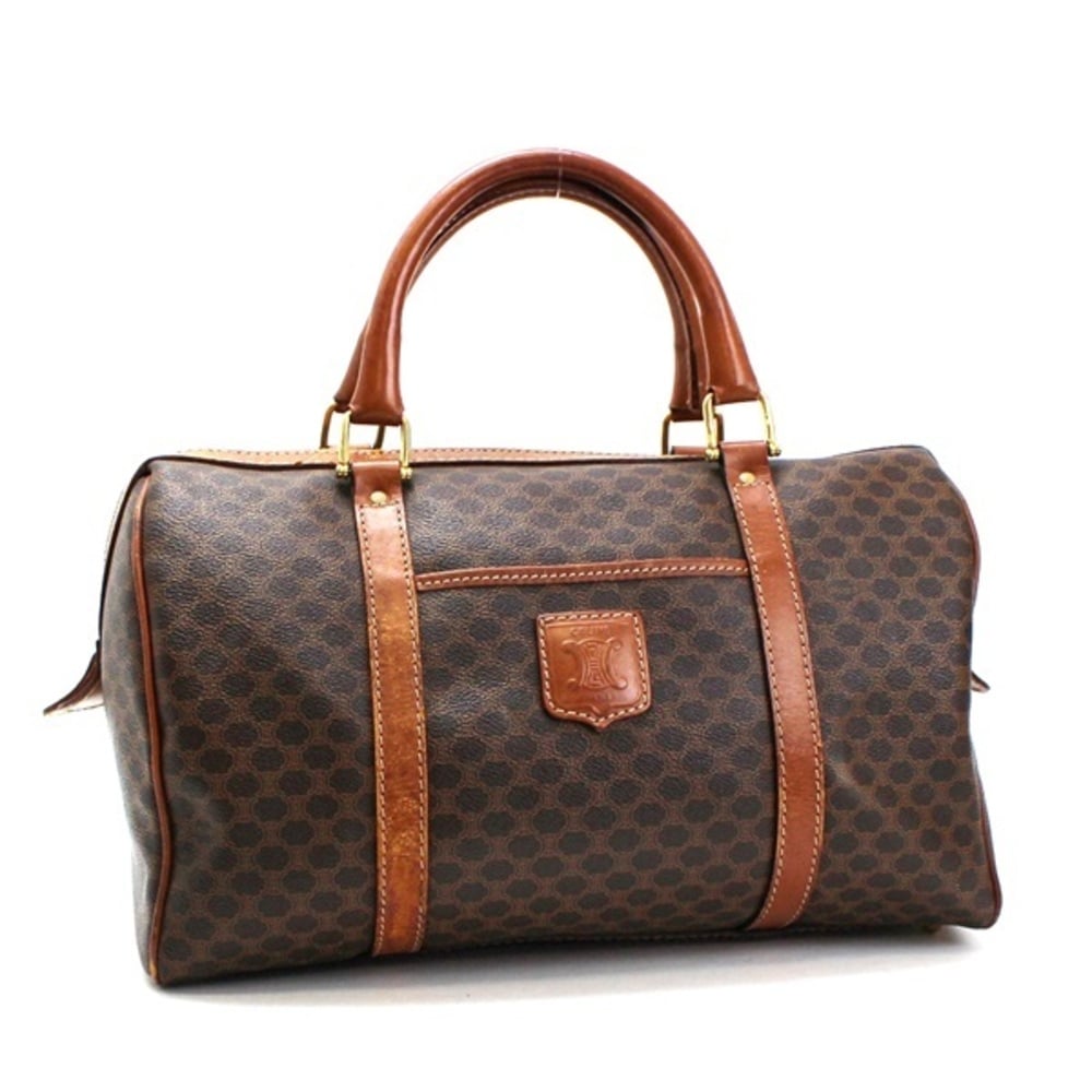 Celine Macadam Pattern Handbag Mini Boston Bag Old PVC x Leather