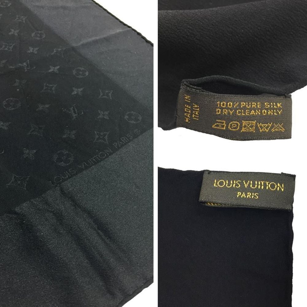 Louis Vuitton Carre Monaco Scarf Monogram Black Noir 100% Silk