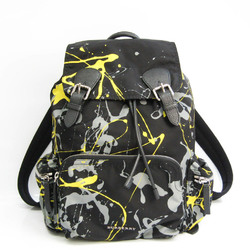 Burberry Splash Print Patterned 4064928 Unisex Leather,Nylon Backpack Black,Gray,Yellow