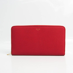 Celine Women's Leather Long Wallet (bi-fold) Red Color