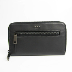 Fendi Selleria 7M0235 Unisex Leather Long Wallet (bi-fold) Black