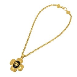 Chanel Stone Coco Mark 96A Gold Chain Necklace Black 0055 CHANEL